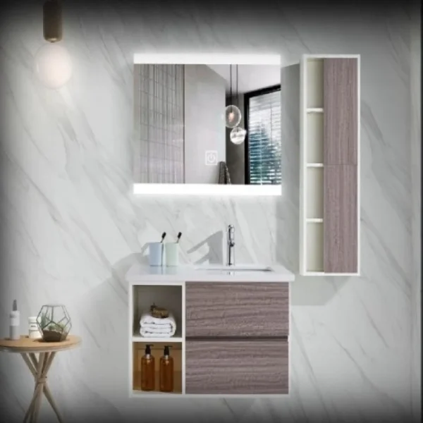 مغسلة خشب مع دولاب حوض 80 سم