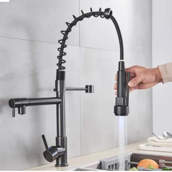 خلاط مجلى مطبخ سوسته اسود خطين ايطالى