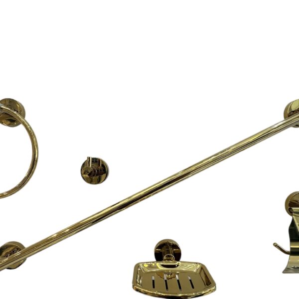 طقم اكسسوار حمام ذهبى ٦ قطع