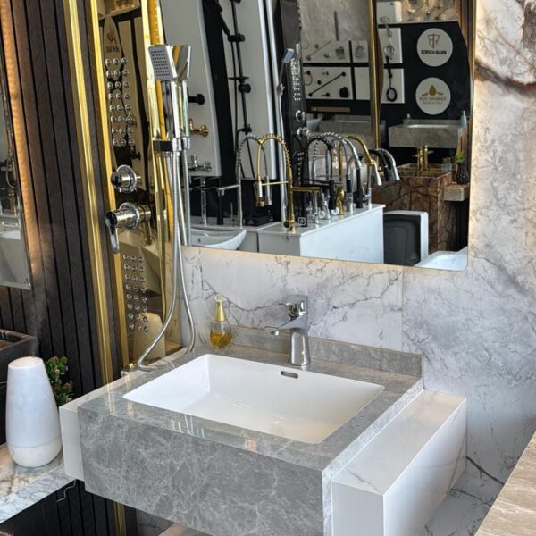 مغسلة بورسلان طبقتين 80سم مرخم ليزر