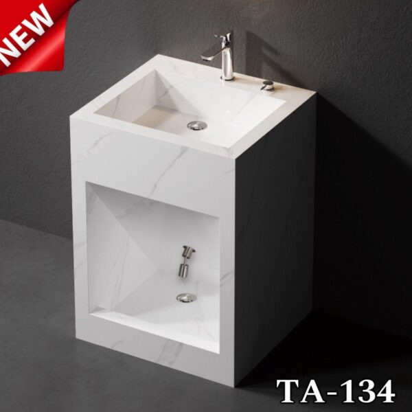 مغسلة وضوء بورسلان ابيض مرخم رمادى