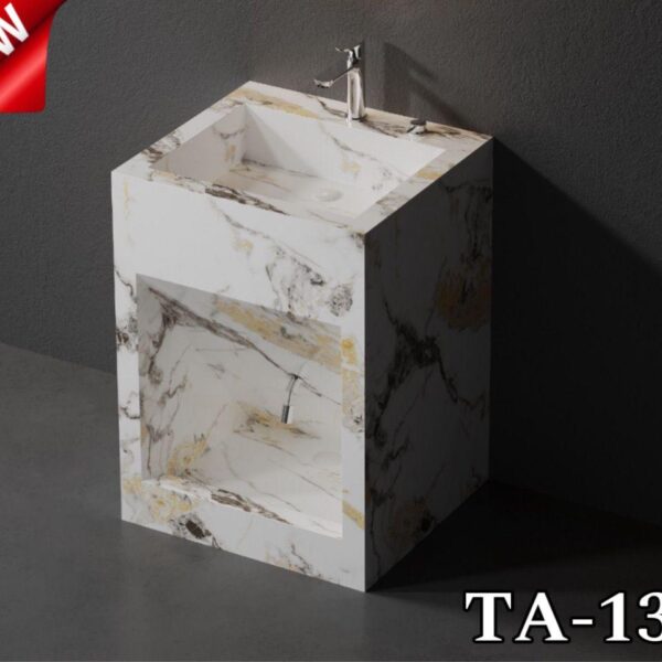 مغسلة وضوء بورسلان ابيض عروق ذهبى